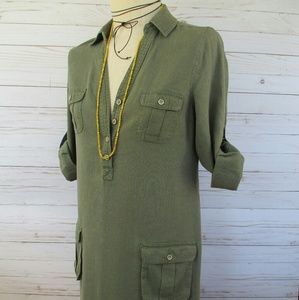 Old Navy ⚓ Army Green Linen Dress